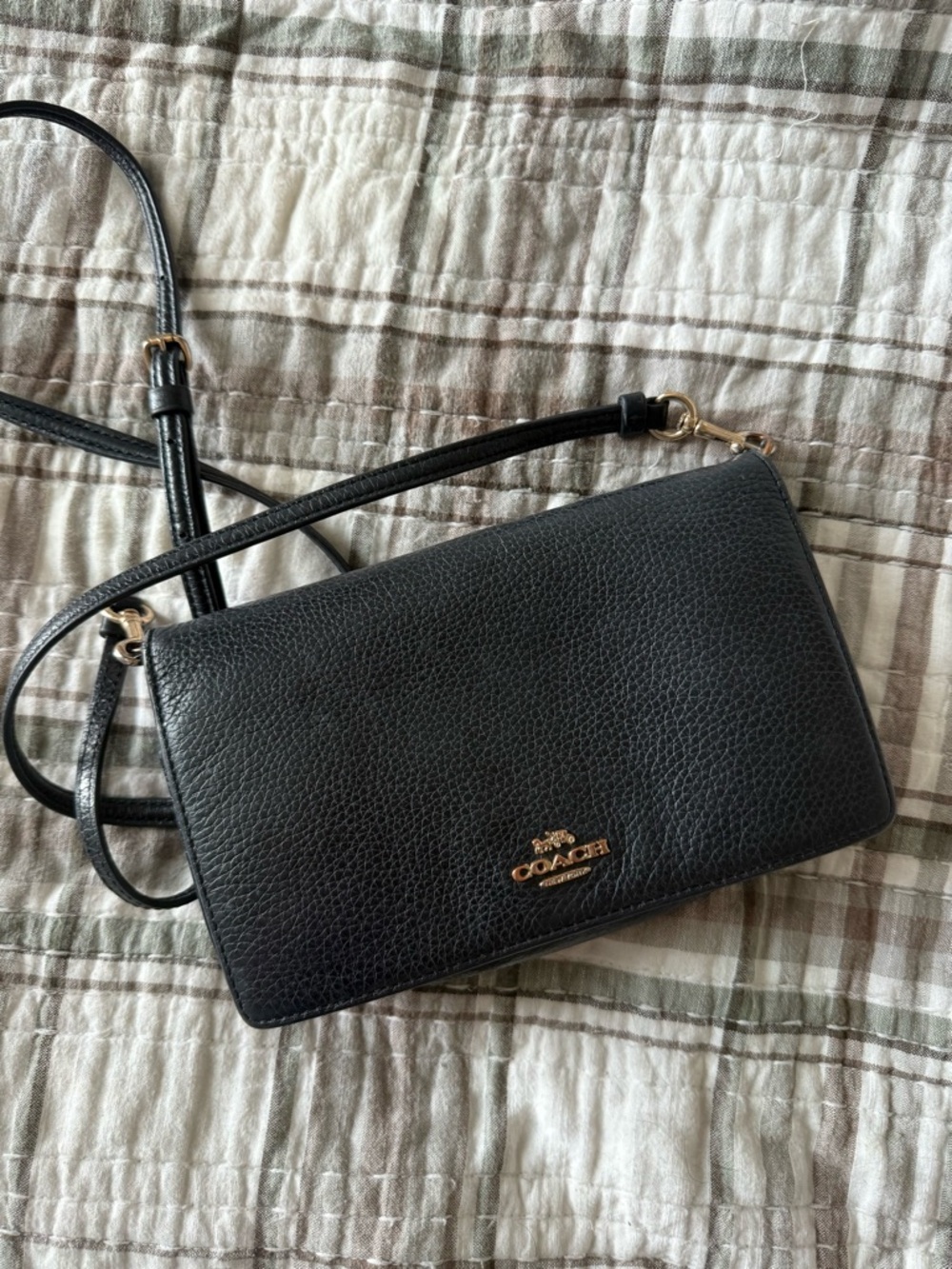 Coach rehab Leather Crossbody Bag in Black